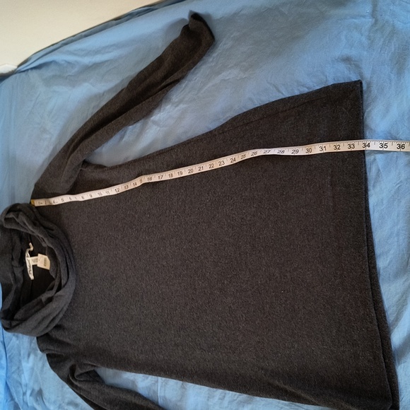 Michael Stars S Dress Cowl Neck Long Sleeve Charcoal Gray Buttery Soft Material - Picture 7 of 16